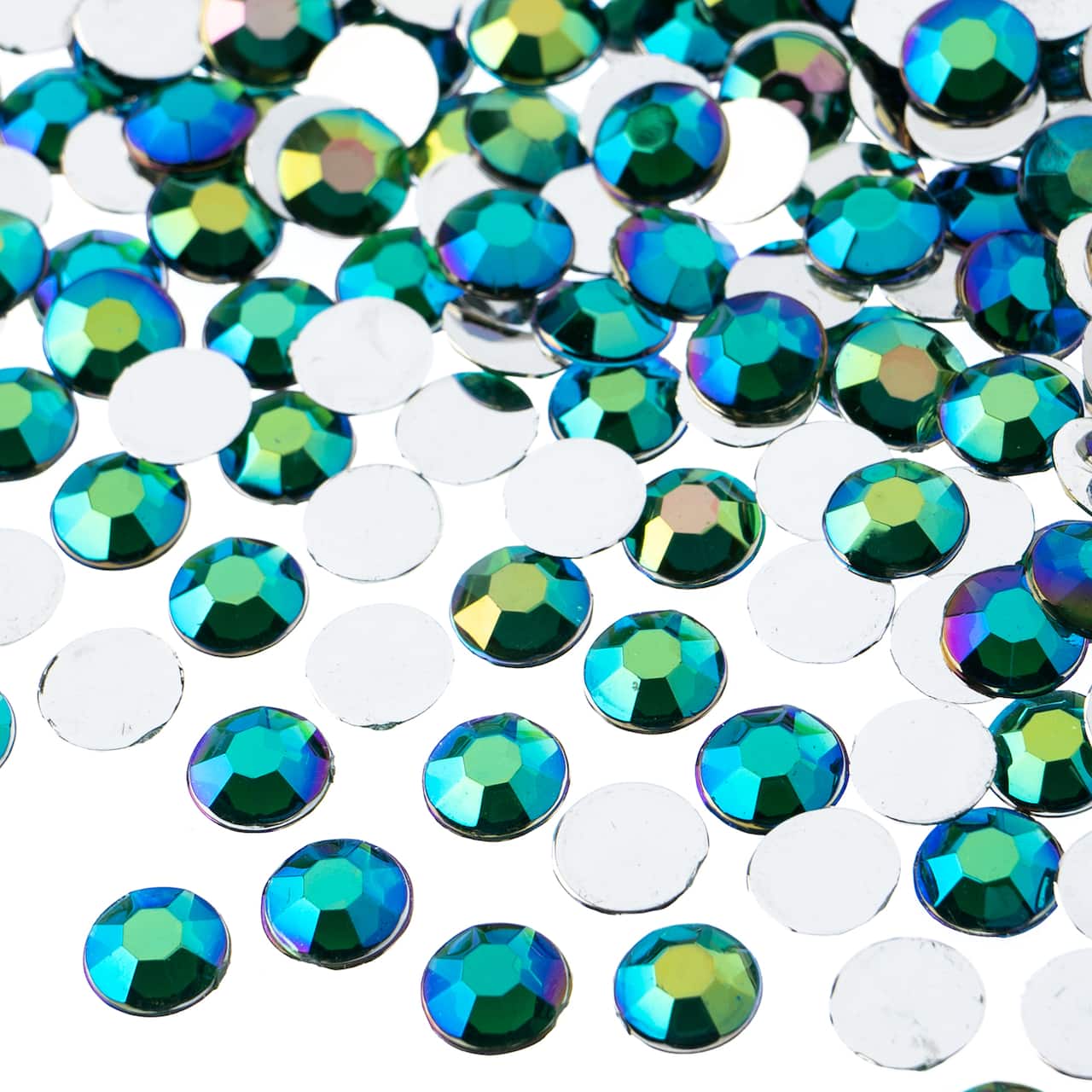 John Bead 8mm Acrylic Round Flat Back Rhinestones, 1,000ct.